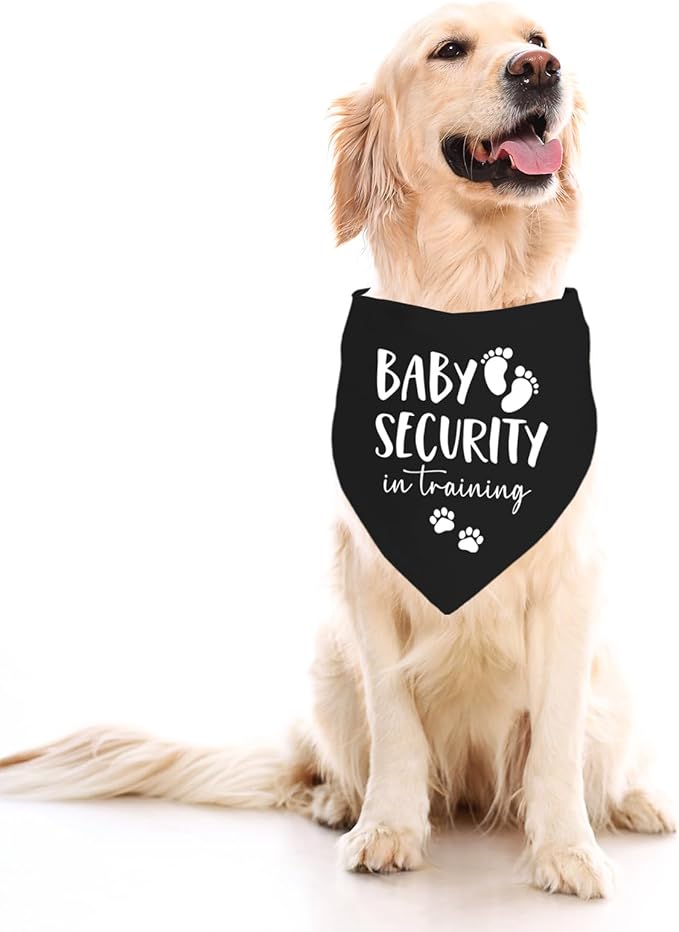 Baby Security in Training Dog Bandana Pet Scarf Pregnancy Announcement Dog Bandanas for Dogs Pet Accessories for Dogs Lovers Pregnancy Reveal Ideas (Black)