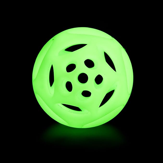 Chew King by Mammoth Glowing Fetch Ball, Dog Ball Toys, Large 2-Pack Lattice