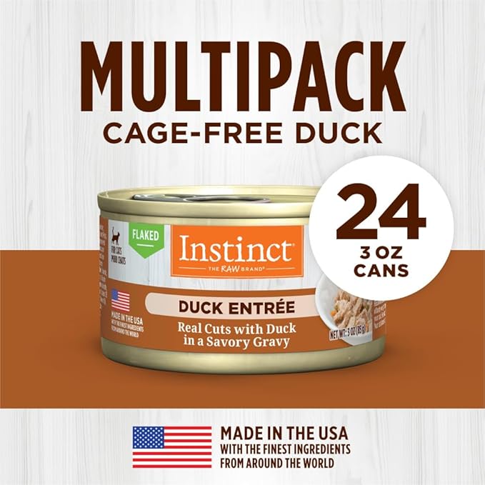 Instinct Flaked Entrée Wet Canned Cat Food - Duck, 3 oz. Cans (Pack of 24)