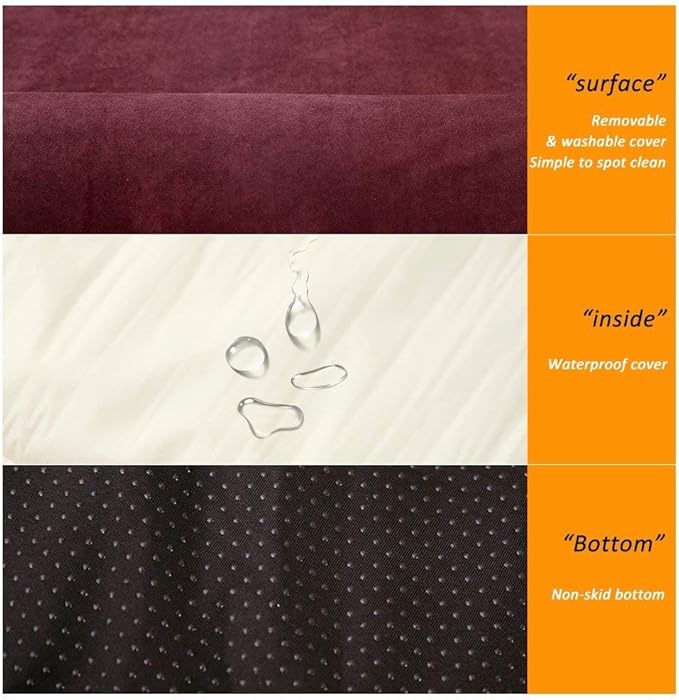 Laifug Orthopedic Memory Foam Extra Large Dog Bed Pillow(50"x36"x10", Chocolate) Durable Water Proof Liner & Removable Washable Cover & Smart Design