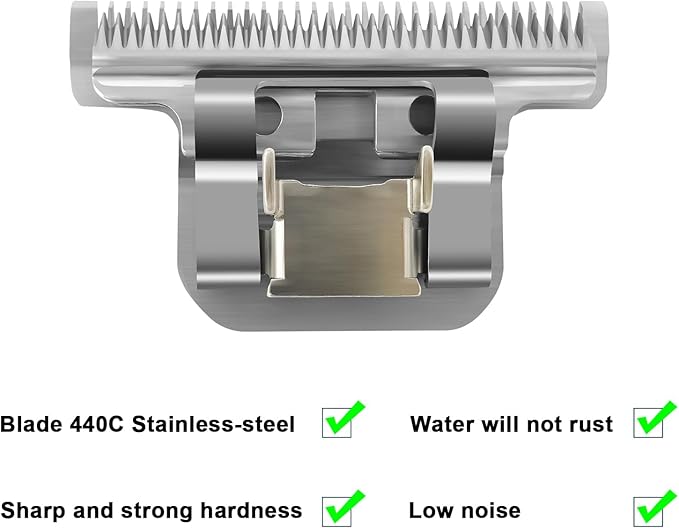 Size T84# Detachable Pet Dog Grooming Stainless Steel Blades,Compatible with Andis/Oster A5/Wahl KM10 Series Dog Clippers,Cut Length 3/32"(2.4mm)