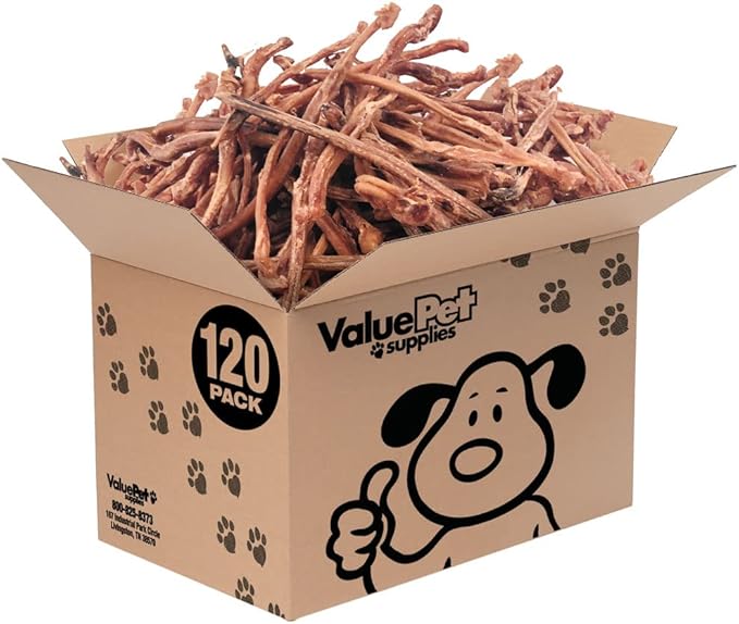 ValueBull Lamb Pizzle Sticks, 120 Count Bulk Pack - Natural Dog Treats, Grass-Fed