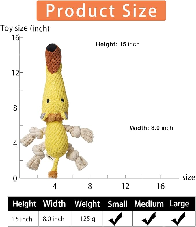 Dog Toys, Dog Plush Toy for Large Breed, Cute Squeaky Dogs Toy with Crinkle Paper, Puppy Stuffed Animal Chew Toys for Small, Middle, Large Breed (Lion)