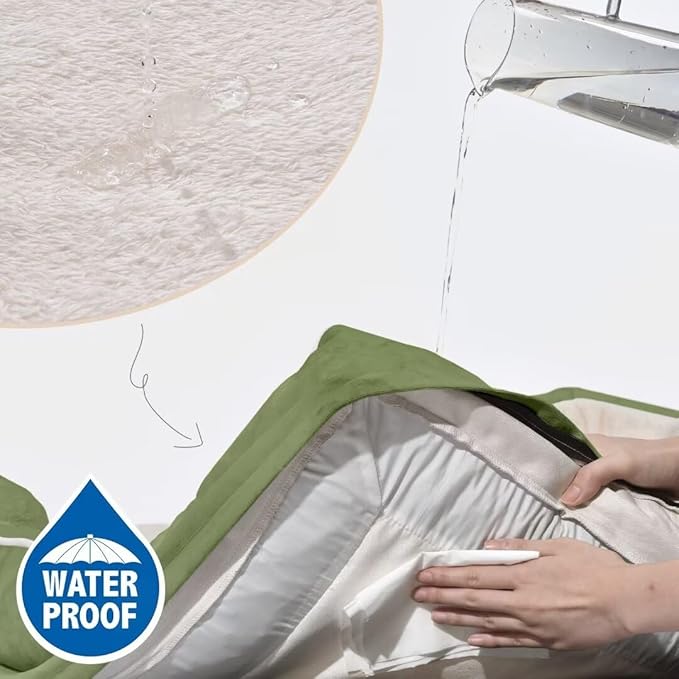 Comfort Expression Orthopedic Dog Bed for Large Dogs 36x27 Inch, Waterproof Supportive Egg Crate Foam Large Pet Bed with Removable Bolster, Dog Couch with Washable Cover & Non-Slip Bottom, Light Green