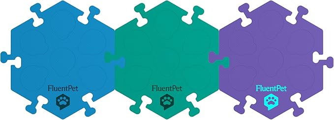 FluentPet HexTiles - Depths 3-Pack | Accessory Dog and Cat Button Learning Kits | Can Hold Up to 6 Buttons | Soft, Durable, and Non-Slip | Gift for Pet Lovers | Comes in 12 Colors