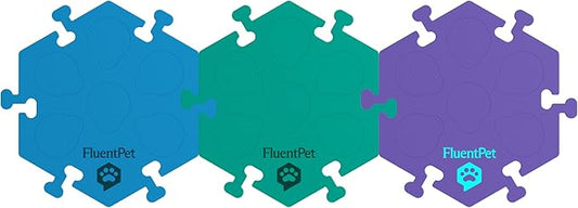 FluentPet HexTiles - Depths 3-Pack | Accessory Dog and Cat Button Learning Kits | Can Hold Up to 6 Buttons | Soft, Durable, and Non-Slip | Gift for Pet Lovers | Comes in 12 Colors