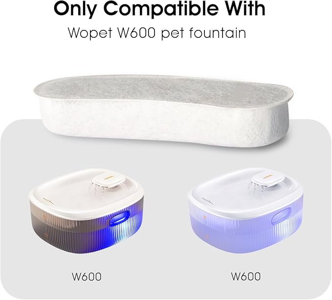 Dog Fountains by WOPET, 4 Pcs Pet Water Fountain Filters for W600 Dog Fountain, Large Water Fountain Filter Replacement