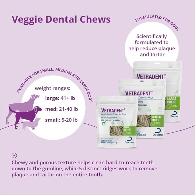 Vetradent® Veggie Dental Chews for Medium Dogs