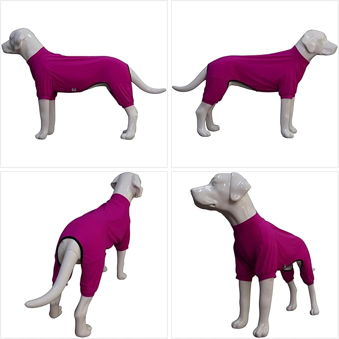 LoveLongLong Dog Jumpsuit with UV Protection and Quick-Dry Fabric for Spring Summer Pet Pajamas Purplish red S