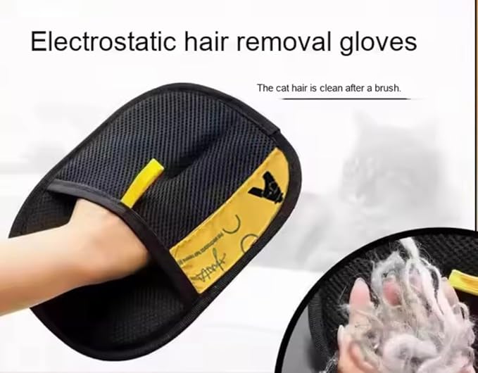 Pet Hair Removal Gloves, Black, Washable and Reusable, for Cats and Dogs, Furniture Cleaning