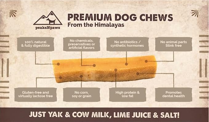 Yak Cheese Himalayan Dog Chews, High Protein, Natural Dog Treats Small Dogs, Lactose Free Chew Sticks for Aggressive Chewers, Long Lasting Pet Treat for Dogs Under 15 lbs, 3lb Bulk Small