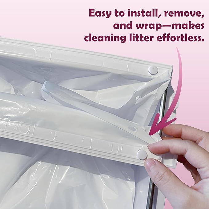 Upgrade Cat Litter Box Liners Design Compatible with SNOW+ Litter Box,30 Pcs Self-Sealing Waste Drawer Bags for Automatic Cat Litter Box (30 Pcs)