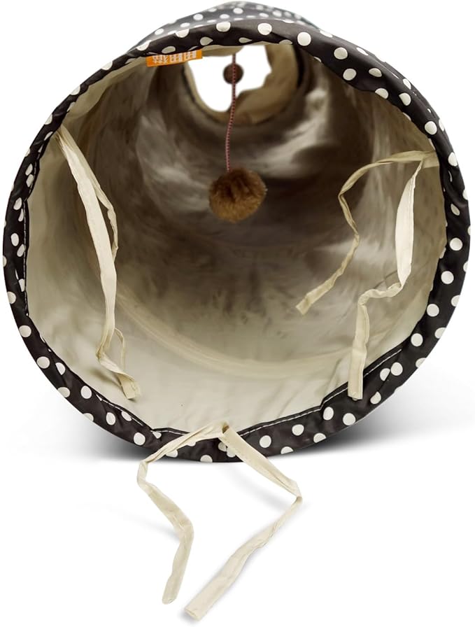 TTCAT Collapsible Classic Cat Tunnel Toys (49.2"),with Plush Ball, Easy to Clean,U-Shaped Cat Play Tunnel for Indoor Cat, Kitty, Kitten…