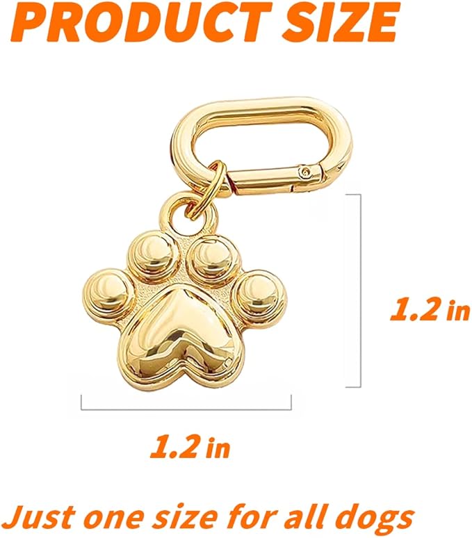 Dogs ID Tags Personalized Double Sided Deep Engraved Cat & Dog Collar Charm Paw Balloon Shape Brass