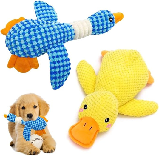 DAJOOEE 2 Pack Duck Squeaky Dog Toys Durable Dog Toys Puppy Toys for Large Medium Small Dogs