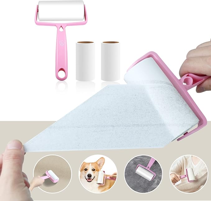 Mestuel 23in High Dogs Stairs, F Stairs for High Bed,5 Steps Ramp to High Couch Sofa Bed Indoor with Gentle Slope& Nonslip Bottom, Lint Roller Set, Beige