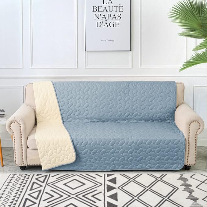 Ameritex Pet Bed Cover Dog Bed Blanket for Sofa and Furniture Waterproof New Pattern Design (52x82 Inch, Light Blue)