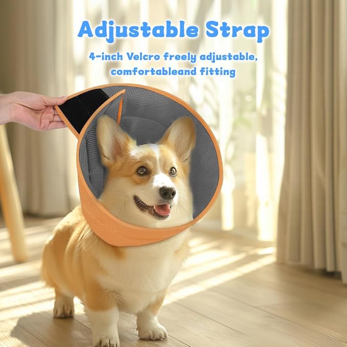 Soft Dog Cone Collar Alternative to Stop Licking, Comfy E Cones for Large Medium Dogs After Surgery, Comfortable Elizabethan Recovery Head Ecollars of Shame, XL Pet Neuter Neck Collars Anti Licking