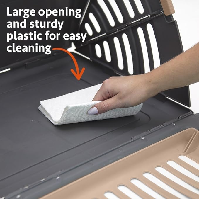 SportPet Designs Foldable Travel Cat Carrier - Front Door Plastic Collapsible Carrier Collection, Waterproof Bed