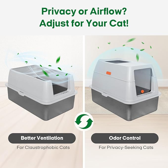 Stainless Steel Cat Litter Box, 4-in-1 Cat Metal Litter Box Set, Extra Large Top Entry Litter Box Enclosed, with Litter Mat, Litter Scoop, Light Grey