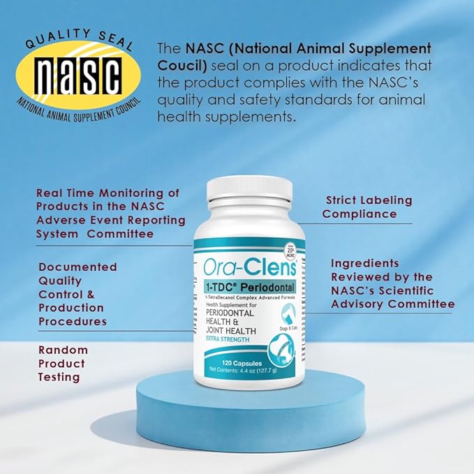 1-TDC Periodontal - Support Healthy Teeth Gums in Dogs Cats - Safe Non-invasive - 120 Capsules