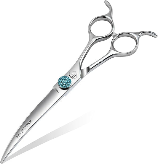 Fenice Professional Grooming Curved Shear: 30 Degree Super Curves Scissors for Dogs 6.5" Big Arc Curved Shears Made Of Japanese 440C Stainless Steel