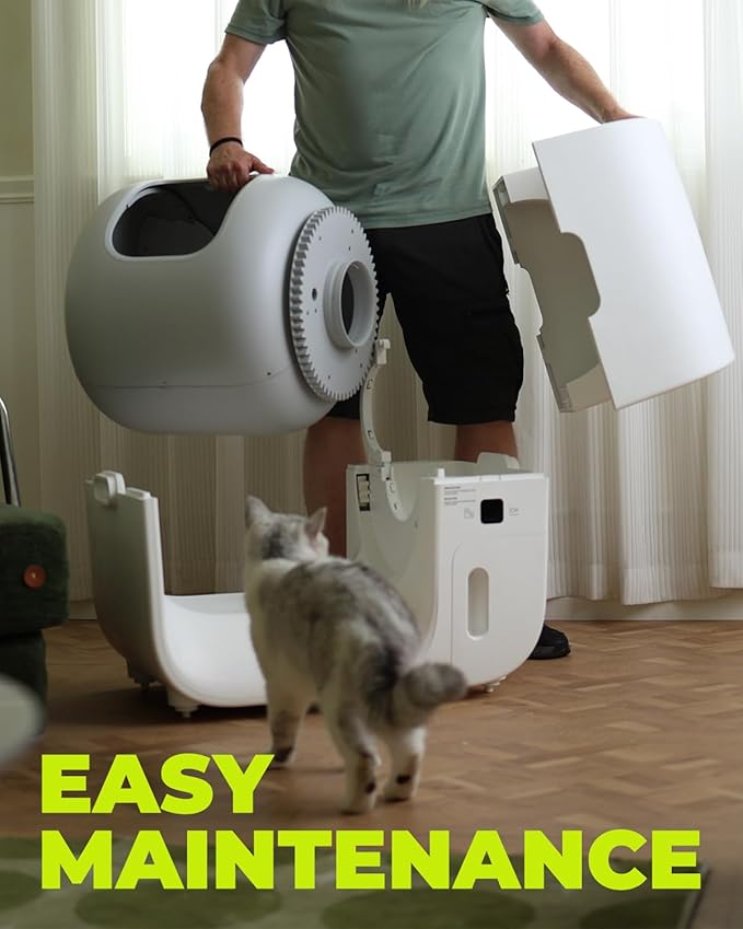 Furbulous True Odor-Free Automatic Self-Cleaning Cat Litter Box, Extra Large for 3–22 lbs Cats, Smart APP Control, Self-Pack & Refill System, 3 Waste Bags Included, Upgraded Model - White