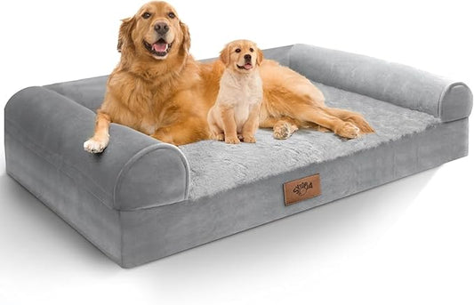 Sytopia Chew Proof Dog Bed for Large Dogs Orthopedic, 42 Inch Indestructible Pet Beds Extra Large, Washable Removable Cover and Anti-Slip Bottom - X-Large