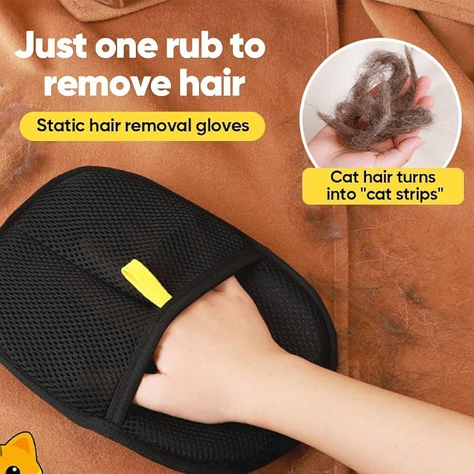 Pet Hair Removal Glove Reusable Anti Static Pet Fur Remover Glove for Furniture Clothes Bedding and More for Dogs and Cats Multi Surface Hair Cleaner Tool (3 pcs)