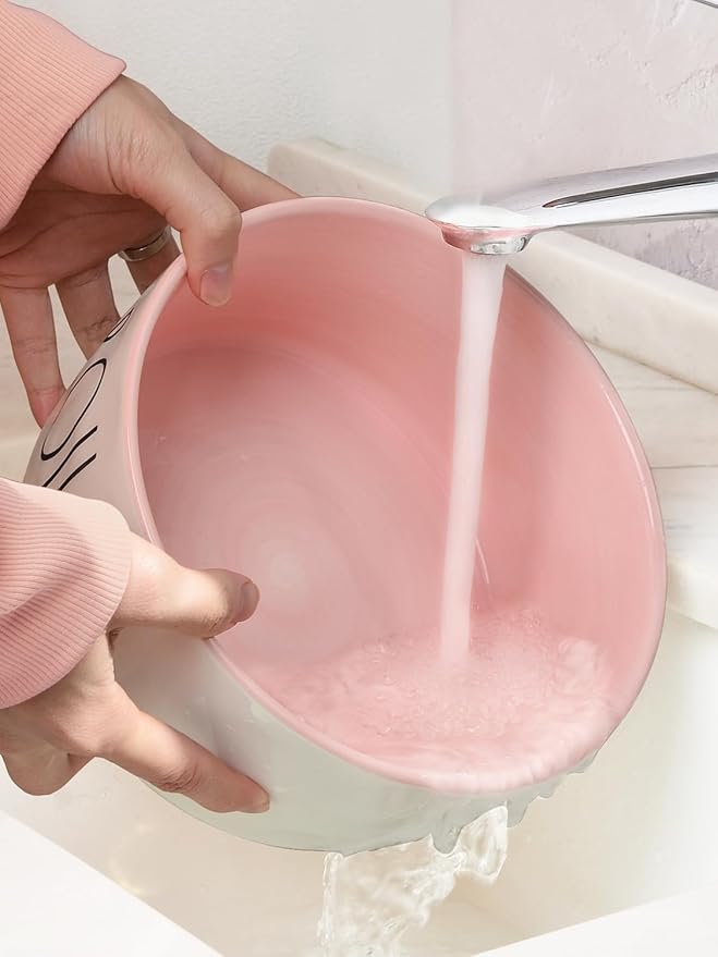 70OZ Ceramic Dog Bowl - 8'' Extra Large Food Water, Heavy Duty Non-Slip Dog Dish for Medium and Large Dogs, Food Grade Porcelain Pet Feeder Bowl, Microwave & Dishwasher Safe, Pink