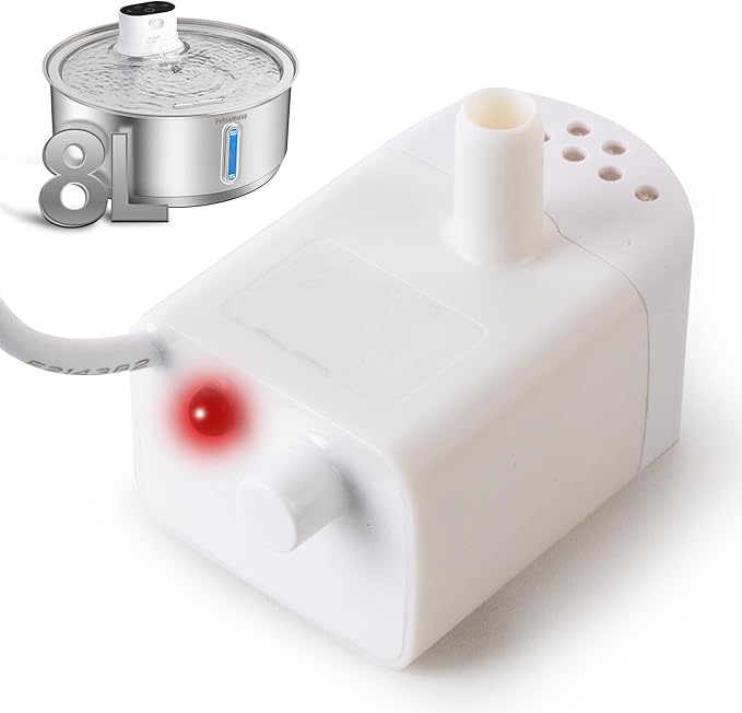 Dog Water Fountain Stainless Steel, 270oz/8L Replacement Pump Large Pet Water Fountain for Dogs, Dog Water Bowl Dispenser with Water Level Window & LED Indicator for Dogs and Multi-Pet (Only Pump)