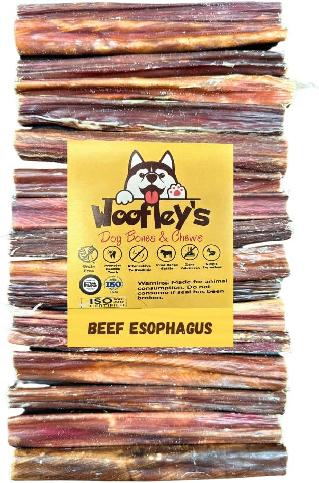 Woofley's - Esophagus Stick (1 Pound)- Gullet Sticks for Dogs - Safe Jerky Dog Chews -Easily Digestible Dog Jerky Bully Sticks