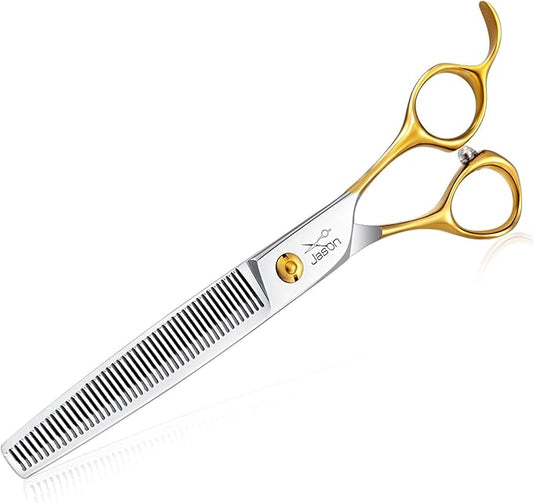 JASON 7.5" Thinning Shears for Dogs 40-Teeth Dog Grooming Blending Shear Professional Pet Thinners Blender Scissors Trimming Kit for Groomers