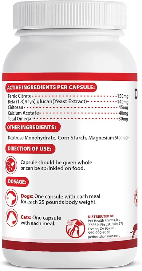 RENARAMAX Dietary Phosphate Binder and Renal Support Supplement for Cats & Dogs, 60 Count (Made in U.S.A)