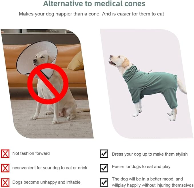 Dog Pajamas for Large Dogs,Extra Large Stretch, Suitable for Adult, Medium-Sized Dogs, Large Pet Jumpsuit Four-Legged Dog Clothes, Pet Clothing. (Green Color, 7XL)