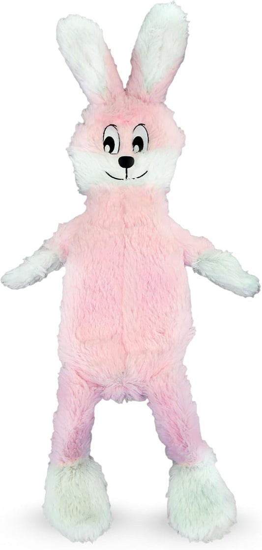 FGA MARKETPLACE Pink Rabbit Dog Toy Flat NO Stuffing NO Squeak, Funny Style Will Entertain Your Pet for Hours, Recommended for Small and Medium Dog 21 INCH Long