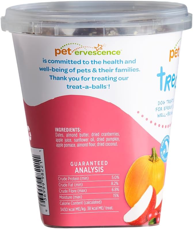 Cranberry, Pumpkin, & Apple Healthy Dog Treats - Vegan, Non-GMO, Human Grade - All Breeds, Sizes, & Ages - All Natural, Lean, Gluten-Free, Soft & Chewy - 6pk (108 Dog Treats Bulk)