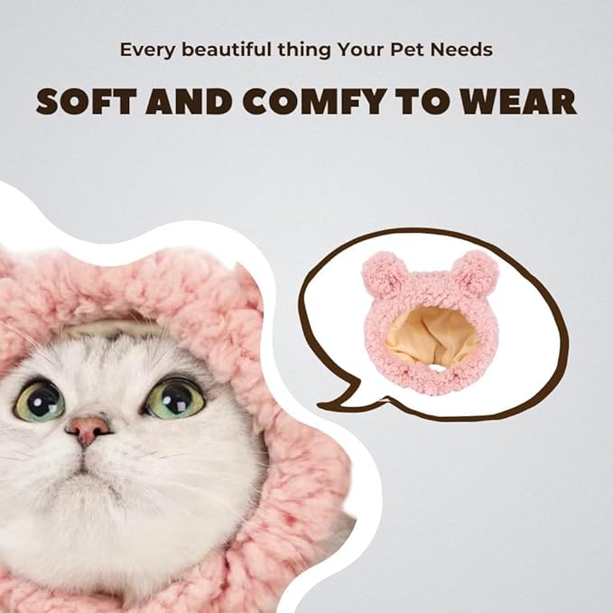 5 Pcs Cat Hats for Cats Only,Cute Lion Mane Bunny Frog Banana Bear Adjustable Headwear for Kittens,Easter Halloween Costume Accessory Headwear(Adorable Style)