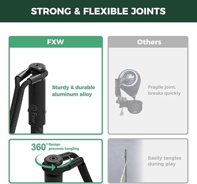 FXW TugPal Outdoor Tug of War Toy for Dog,Interactive Exercise Game with Fiberglass Rod for Yard,39 inch for Small Dogs up to 20 lbs| Rustproof & Hands-Free Play,│Patent Pending