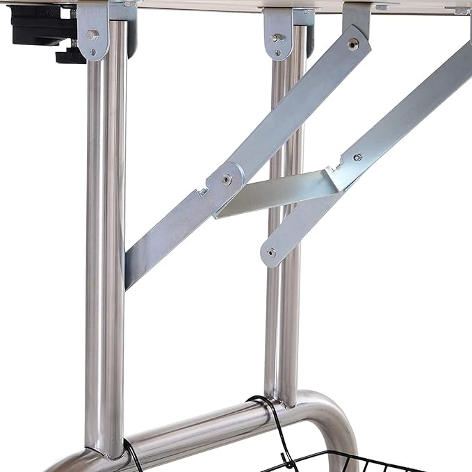 42 Inch Dog Grooming Table, Adjustable Height Pet Grooming Table with Armrest, Ropes and Mesh Tray, Suitable for Home and Dog Washing Station