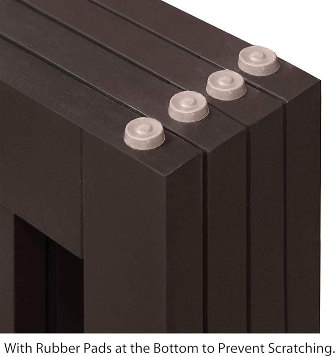 unipaws 36" H Free Standing Pet Gate for Dog Cat, Tall Wooden Dog Gates for Doorway, Stairs, Foldable Pet Fence for The House, Expandable Dog Barrier, Indoor Use, Espresso