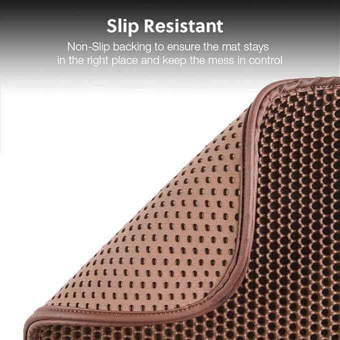 WePet Cat Litter Mat, Kitty Litter Trapping Mat, Honeycomb Double Layer Mats, No Phthalate, Urine Waterproof, Easy Clean, Scatter Control, Catcher Litter Tray Box Rug Carpet