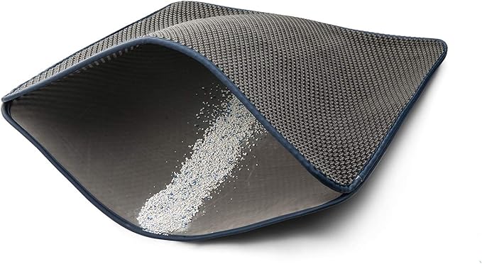 WePet Cat Litter Mat, Kitty Litter Trapping Mat - Medium Size, Honeycomb Double Layer Mats, No Phthalate, Urine Waterproof, Easy Clean, Scatter Control, Catcher Litter Box Rug Carpet 24x15 Inch Grey