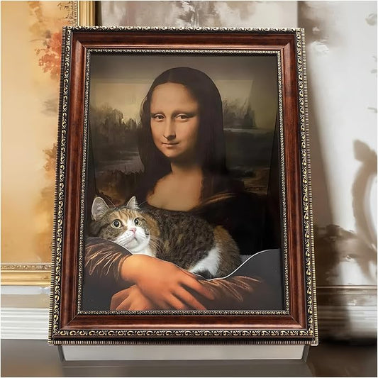 Texsens Mona Lisa Cat Bed - 3-in-1 Food Grade Cat Scratching Pad & Art Frame - Eco-Friendly Decoration & Furniture for Cats & Kittens - Social Essential‌
