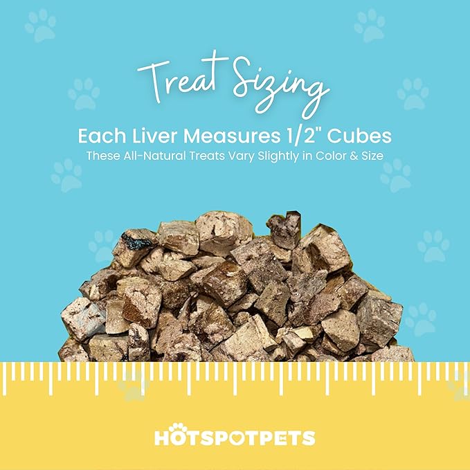 hotspot pets Freeze Dried Chicken Liver Treats for Cats & Dogs -1LB Big Bag-Made in USA- Single Ingredient All Natural, Grain-Free - Perfect for Training, Food Topper or Snack