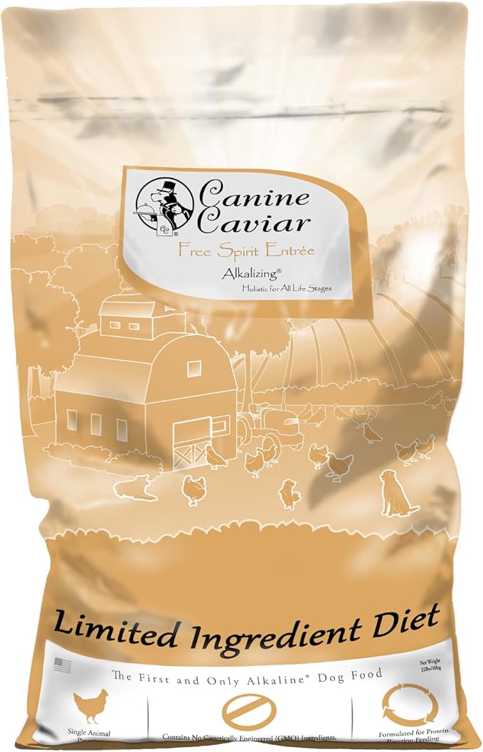 Canine Caviar - Free Spirit: Chicken & Pearl Millet Alkaline Dry Dog Food, Limited Ingredients, Gluten-Free, Based on Science & Research, Veterinary Alternative Diet (22 Pound Bag)