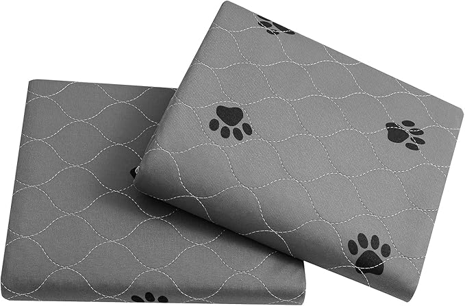 SincoPet Washable Pee Pads for Dogs + Free Puppy Grooming Gloves/Quilted, Fast Absorbing Machine Washable Dog Whelping Pad/Waterproof Puppy Training Pad/Housebreaking Absorption Pads