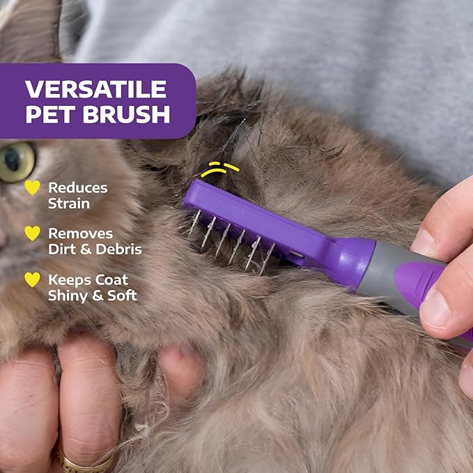 Dematting Comb for Dogs by Hertzko - Grooming Tool for Long and Short Haired Pets - Matted Cat Fur Remover for Small Dogs, Cats, and Rabbits - Tangle and Knot Remover Brush