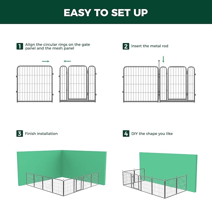 FXW Aster Dog Playpen Designed for Yard, 24inch 8 Panels