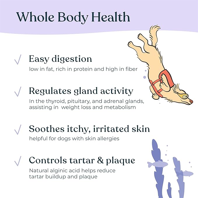 Gentle Creatures Sea Kelp Organic Supplement for Dogs and Cats, Icelandic Geothermal, 3.5oz, with 60+ Minerals and Vitamins, Made in US